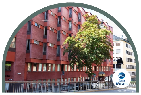En bild av Kom Hotels Fasad och entré