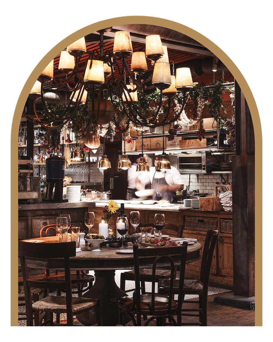 Bild av ett dukat bord på restaurang trattorian stockholm