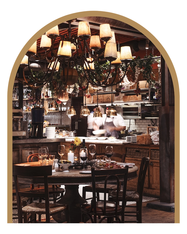 Bild av ett dukat bord på restaurang trattorian stockholm